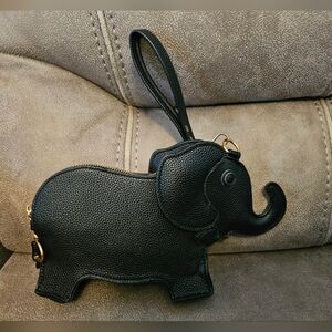 Black Elephant Shaped Wristlet